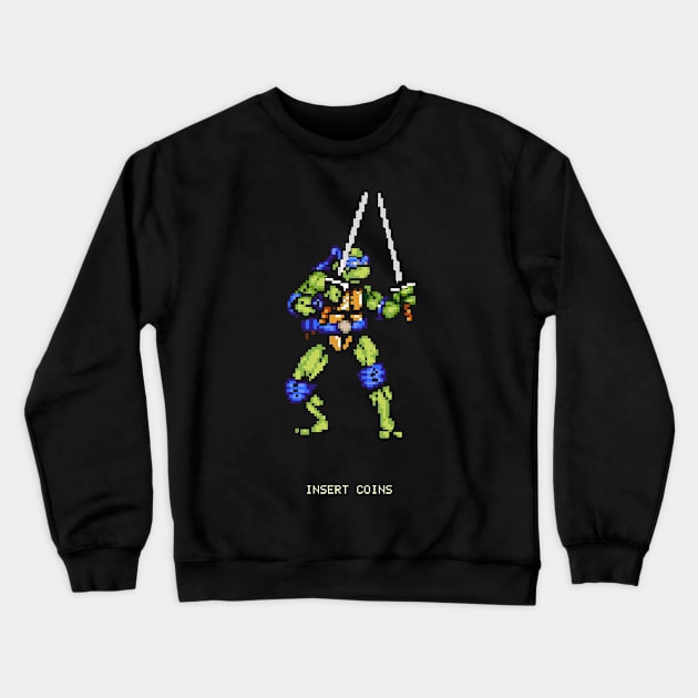 8-Bit Turtle Power Crewneck Sweatshirt by ChrisGeocos